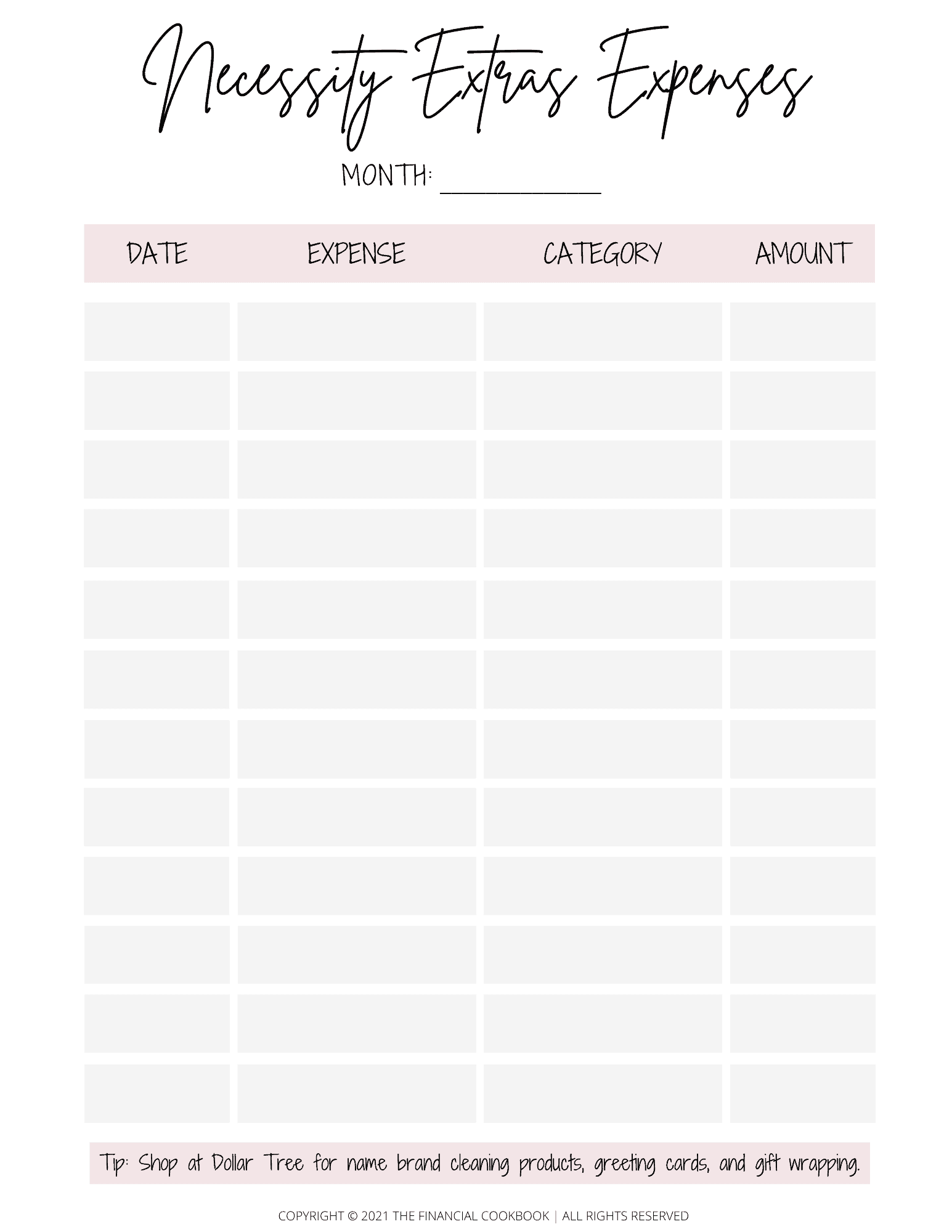 FREE Printable Expense Tracker Downloadable Budget Binder The
