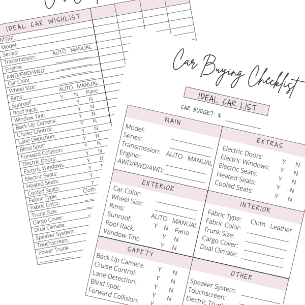 Free Car Buying Checklist Printable