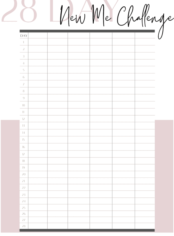 Free Printable Habit Tracker: The New You in 28 Days