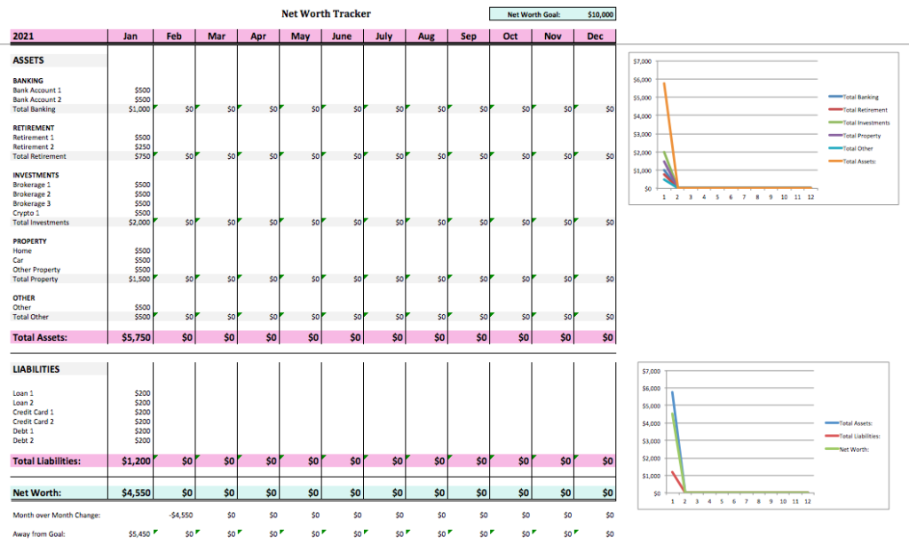 free net worth tracker spreadsheet